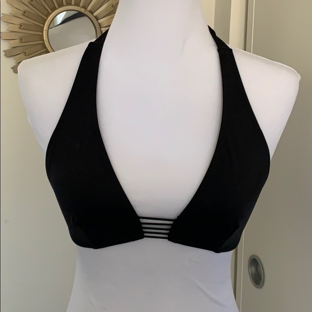 Black halter bikini top